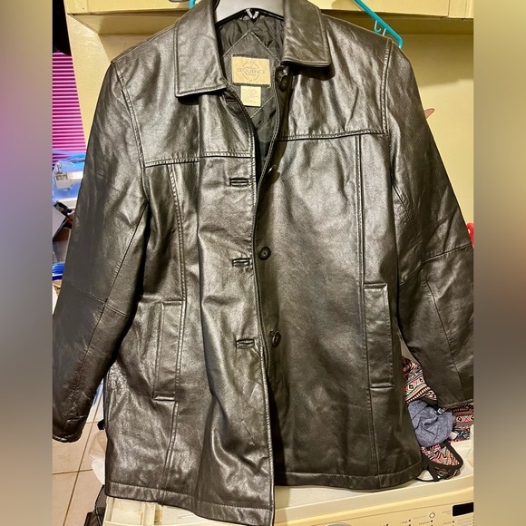 Ladies Black Leather Jacket Size 12 - Picture 5 of 5